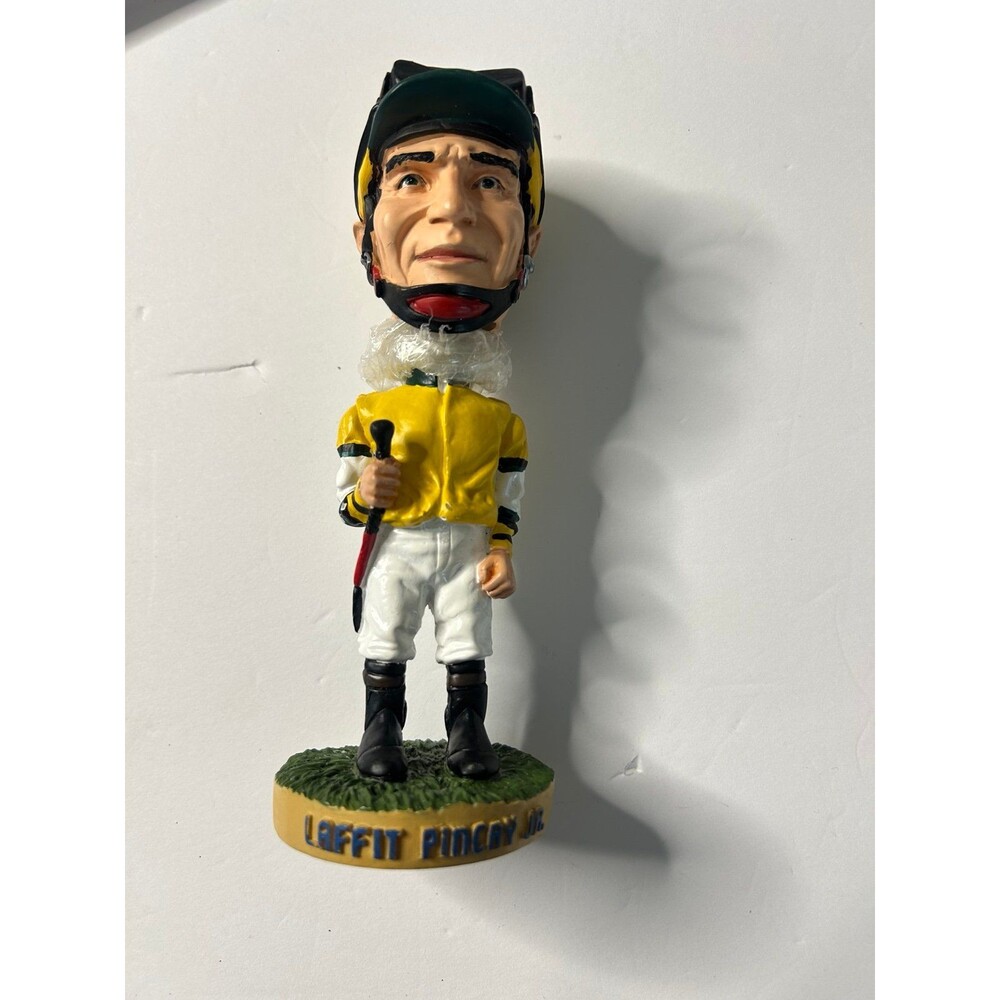 Laffit Pincay Jr. Hollywood Gold Cup bobblehead, standing approximately 7 inches